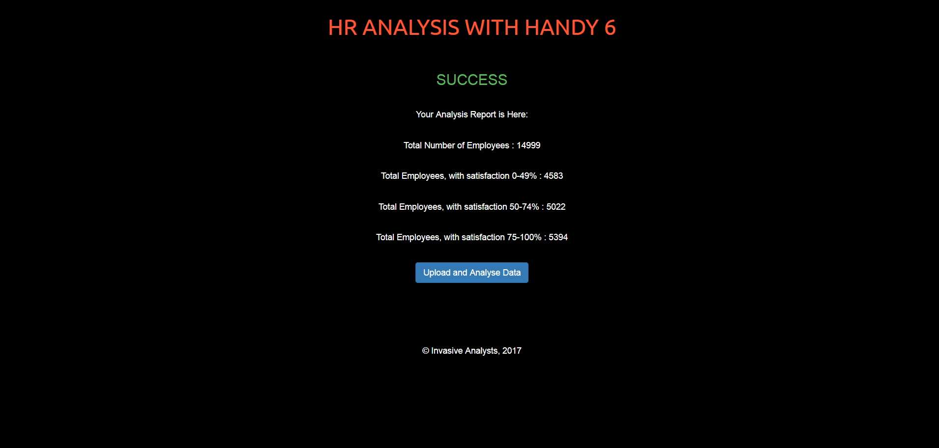 Data Success Screen